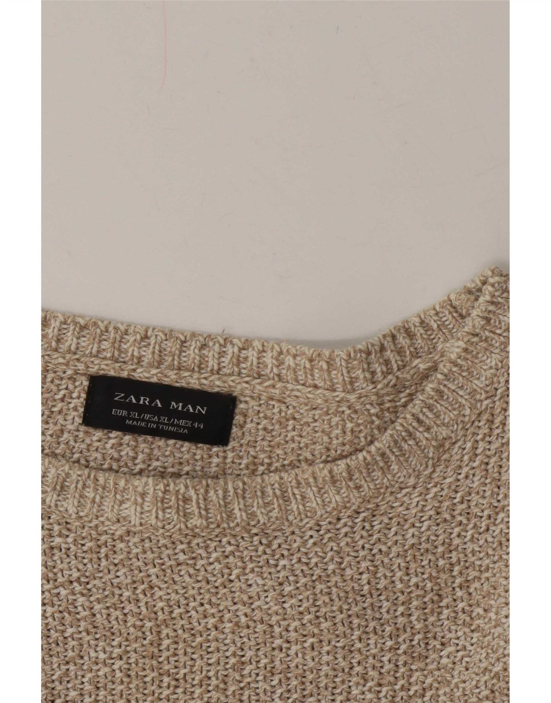 Zara Herre Boat Neck Jumper Sweater XL Grå Flecked