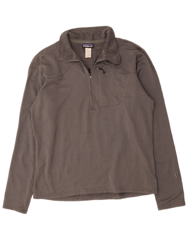 Patagonia Mens Zip Neck Pullover Tracksuit Top Large Grey Polyester
