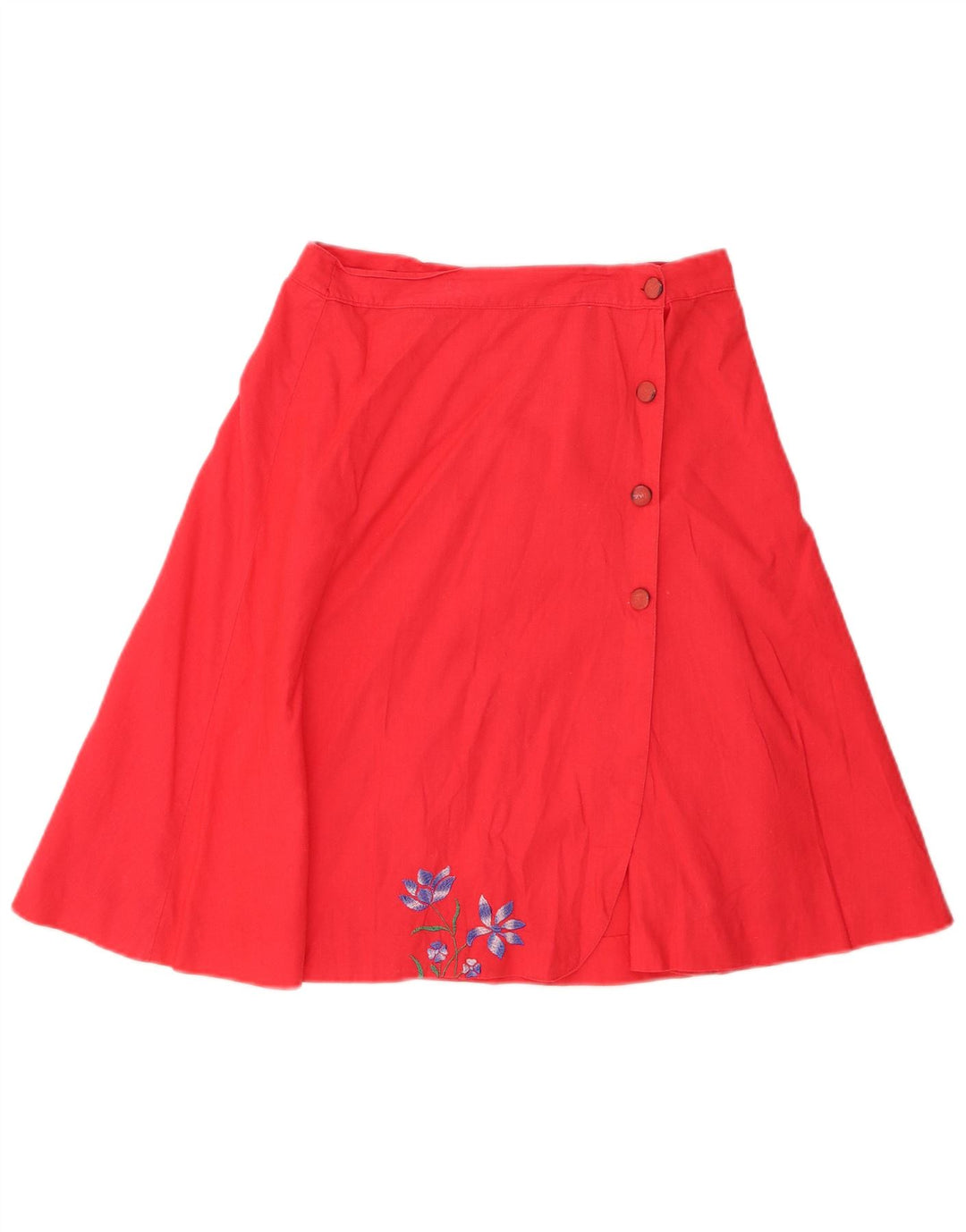 VINTAGE Womens Flared Skirt W28 Medium Red Floral