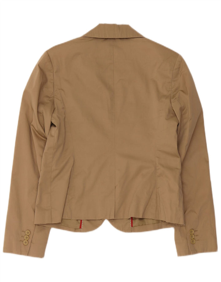 Tommy Hilfiger Dame 2 Button Blazer Jacket US 8 Medium Beige Bomuld