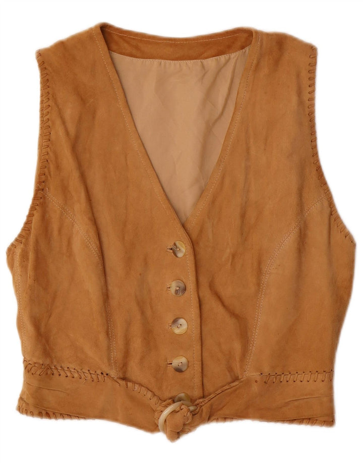 Vintage dame ruskindsvest IT 44 Medium Beige