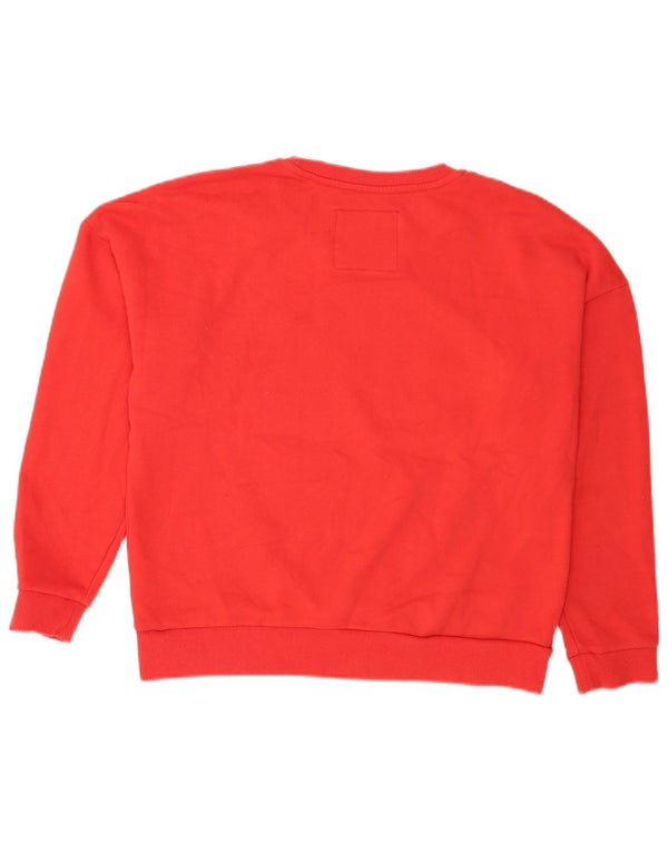 Superdry Womens Grafisk Oversized Sweatshirt Jumper UK 16 Stor rød bomuld
