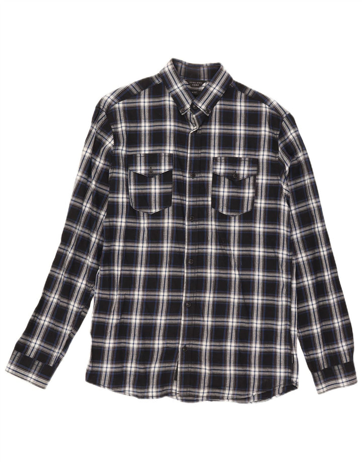 Jack & Jones Herre Slim Fit Flanellskjorte Lille blå ternet