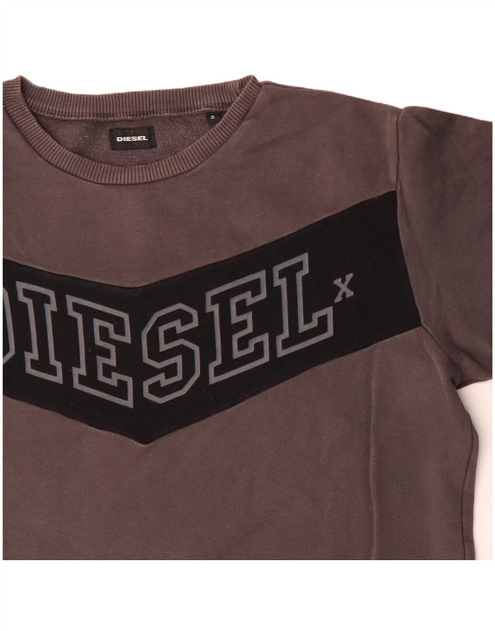 Diesel Herre Grafisk Sweatshirt Jumper Lille Grå Colourblock