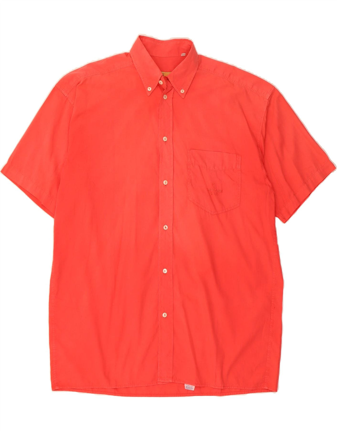 TRUSSARDI JEANS Mens Short Sleeve Shirt Large Red Cotton Vintage Trussardi Jeans and Second-Hand Trussardi Jeans from Messina Hembry 