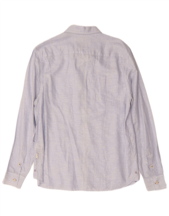 Ted Baker Herre Regular Fit skjorte str. 3 Medium Blue Linen