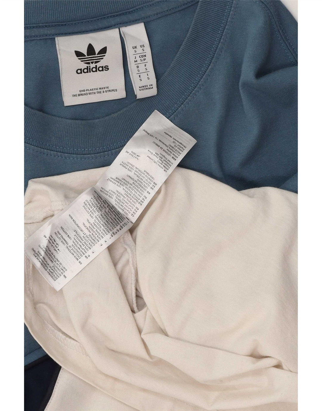 Adidas Herre T-Shirt Top Lille Blå Colourblock Bomuld