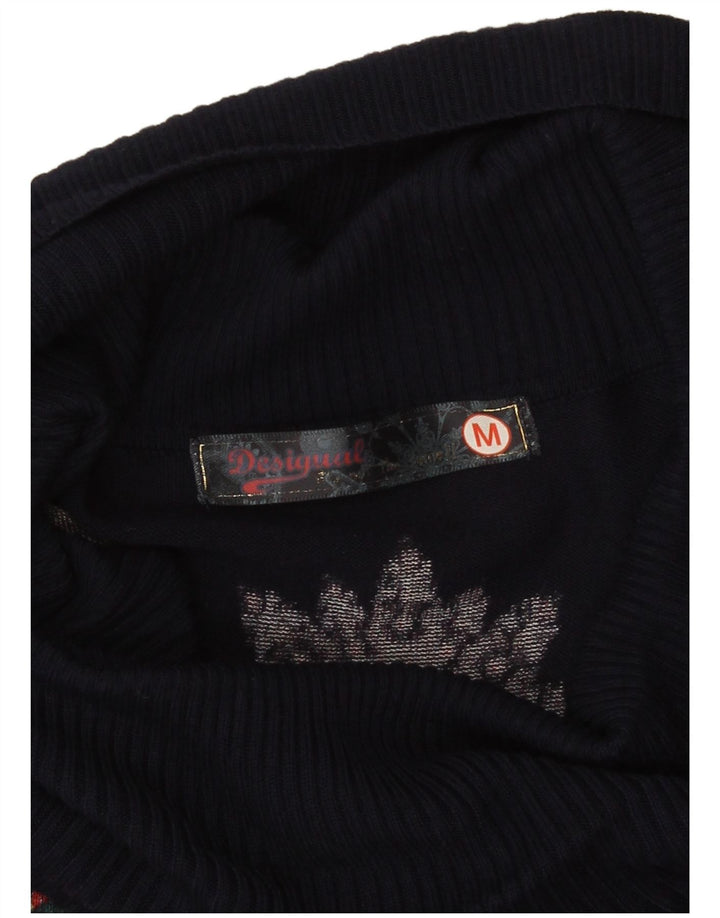 Desigual Kvinder Oversized Grafisk Jumper Kjole UK 14 Medium Navy Blue