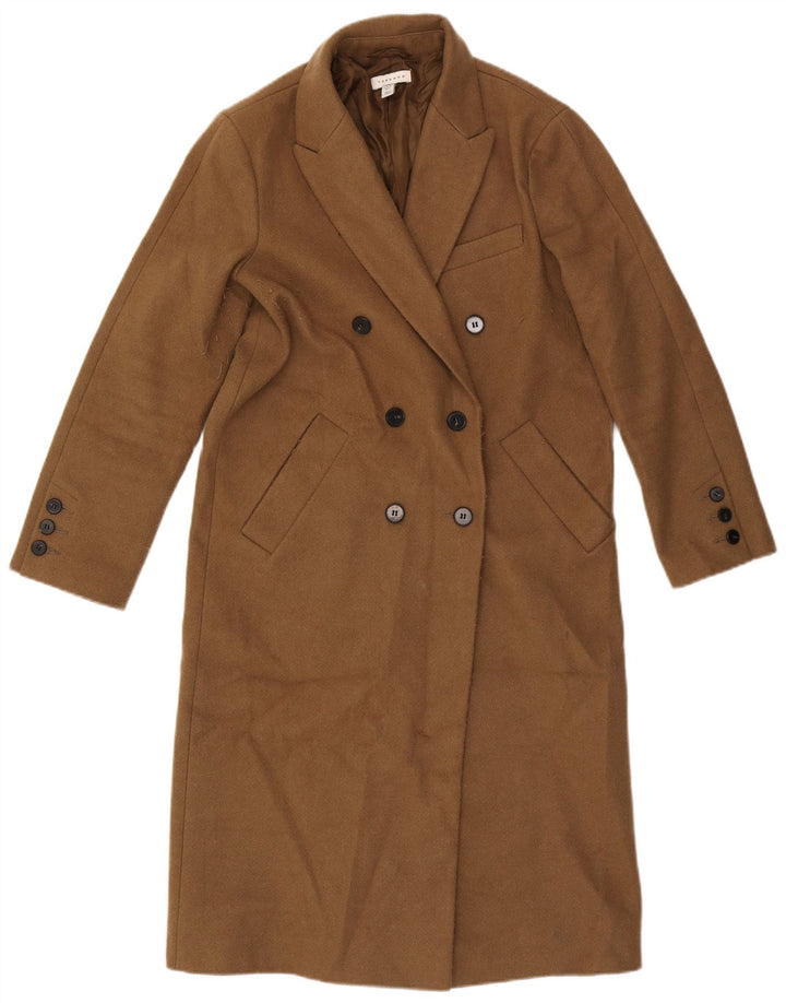 Topshop Petite Oversized Dobbeltradet Frakke UK 4 XS Brun