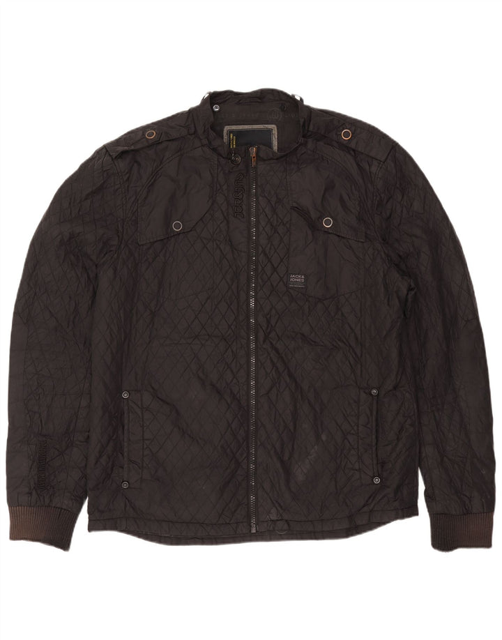 Jack & Jones Herre quiltet jakke UK 44 2XL Grå Nylon