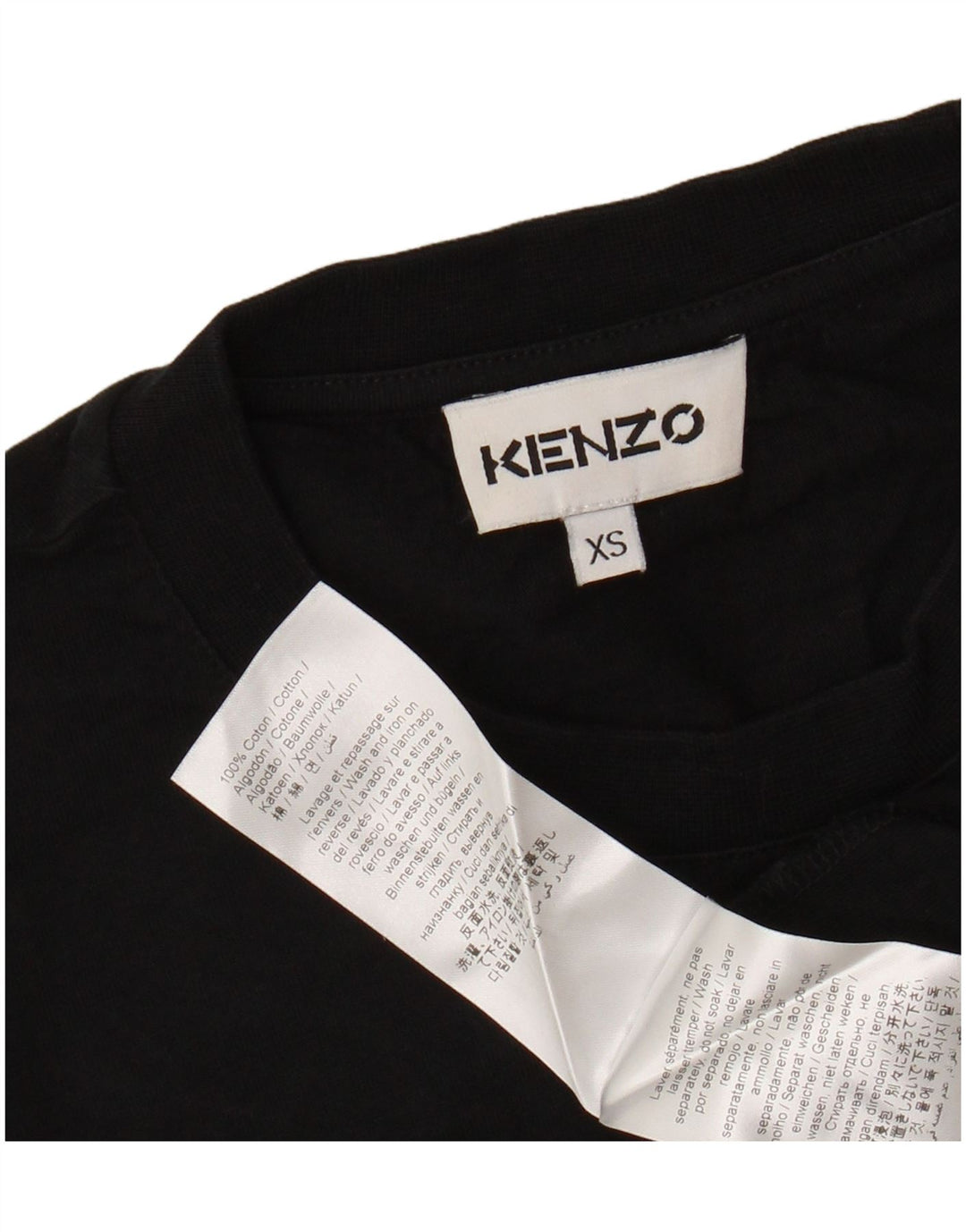 Kenzo Herre grafisk T-shirt Top XS Sort bomuld