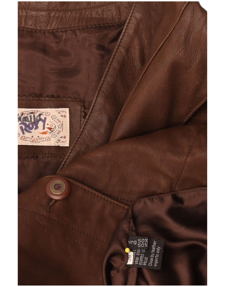 Roxy Dame Læder Gilet EU 38 Medium Brun Læder