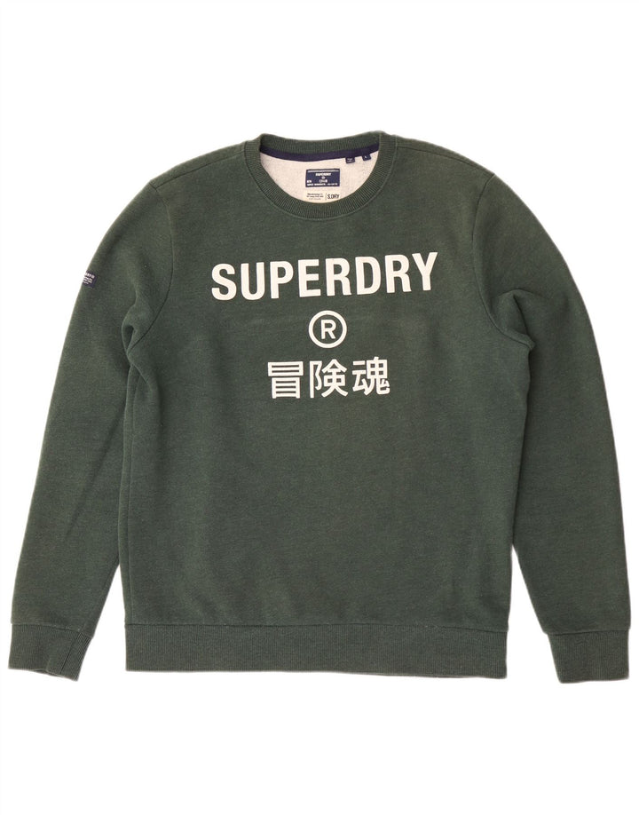 Superdry grafisk sweatshirt til mænd, stor grøn bomuld