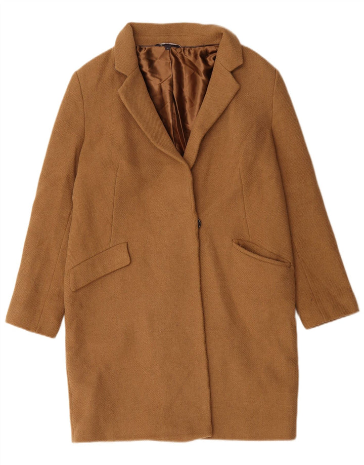 Marks & Spencer Dame Oversized Overfrakke UK 10 Small Beige Uld
