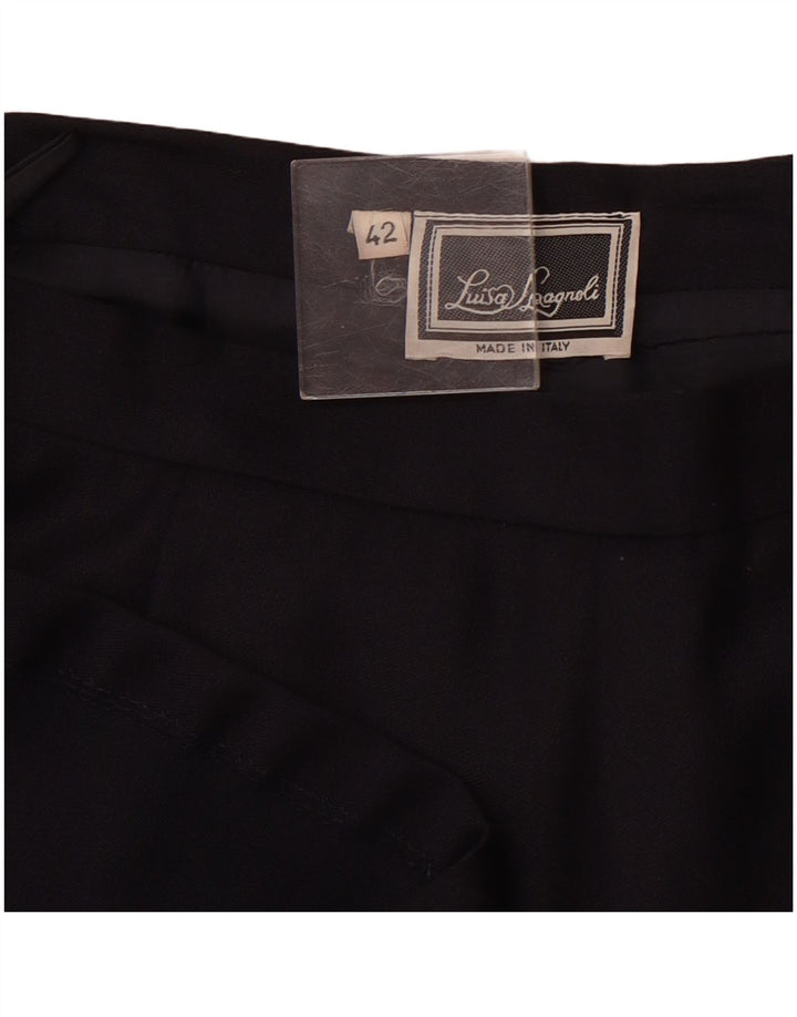 LUISA SPAGNOLI Dame Højtaljet Flared Skirt IT 42 Medium W26 Marineblå