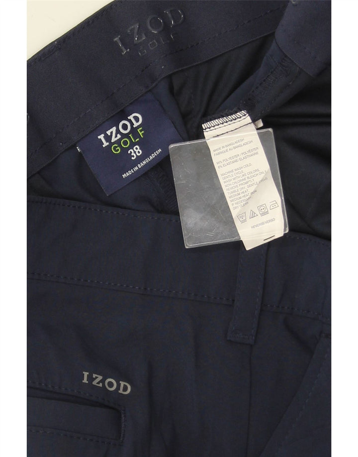 IZOD Herre Cargo Shorts W38 XL Navy Blue Polyester