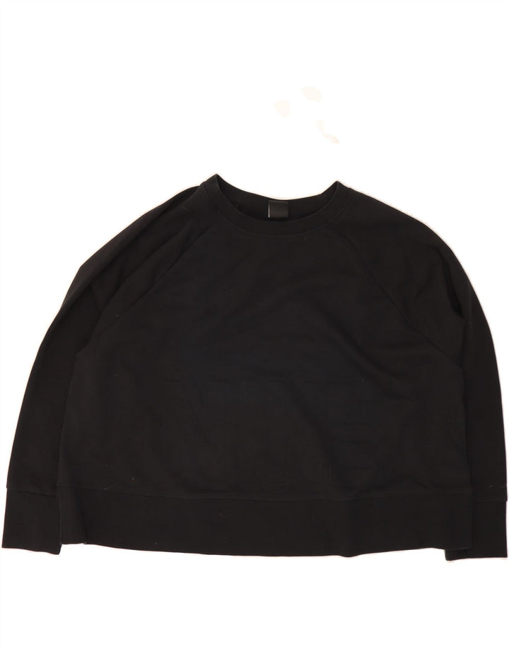 NIKE Womens Dri Fit Crop Oversized Sweatshirt Jumper UK 22 3XL Black Vintage Nike and Second-Hand Nike from Messina Hembry 