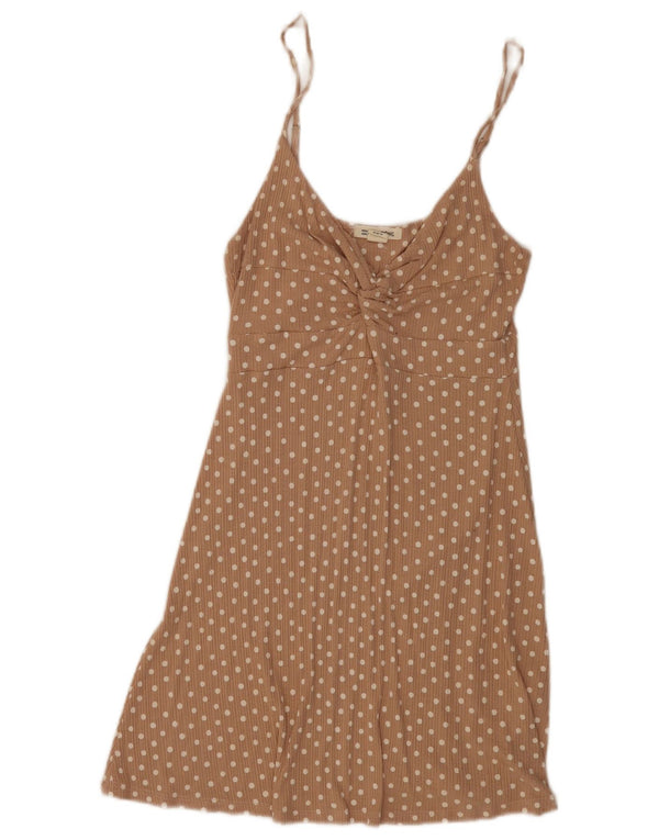 Billabong Dame Sleeveless Sundress UK 12 Medium Beige Polka Dot