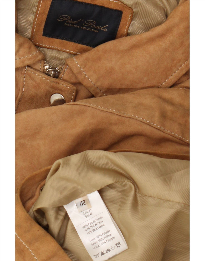 Vintage Dame Kortærmet Military Blazer Jacket IT 42 Medium Brun