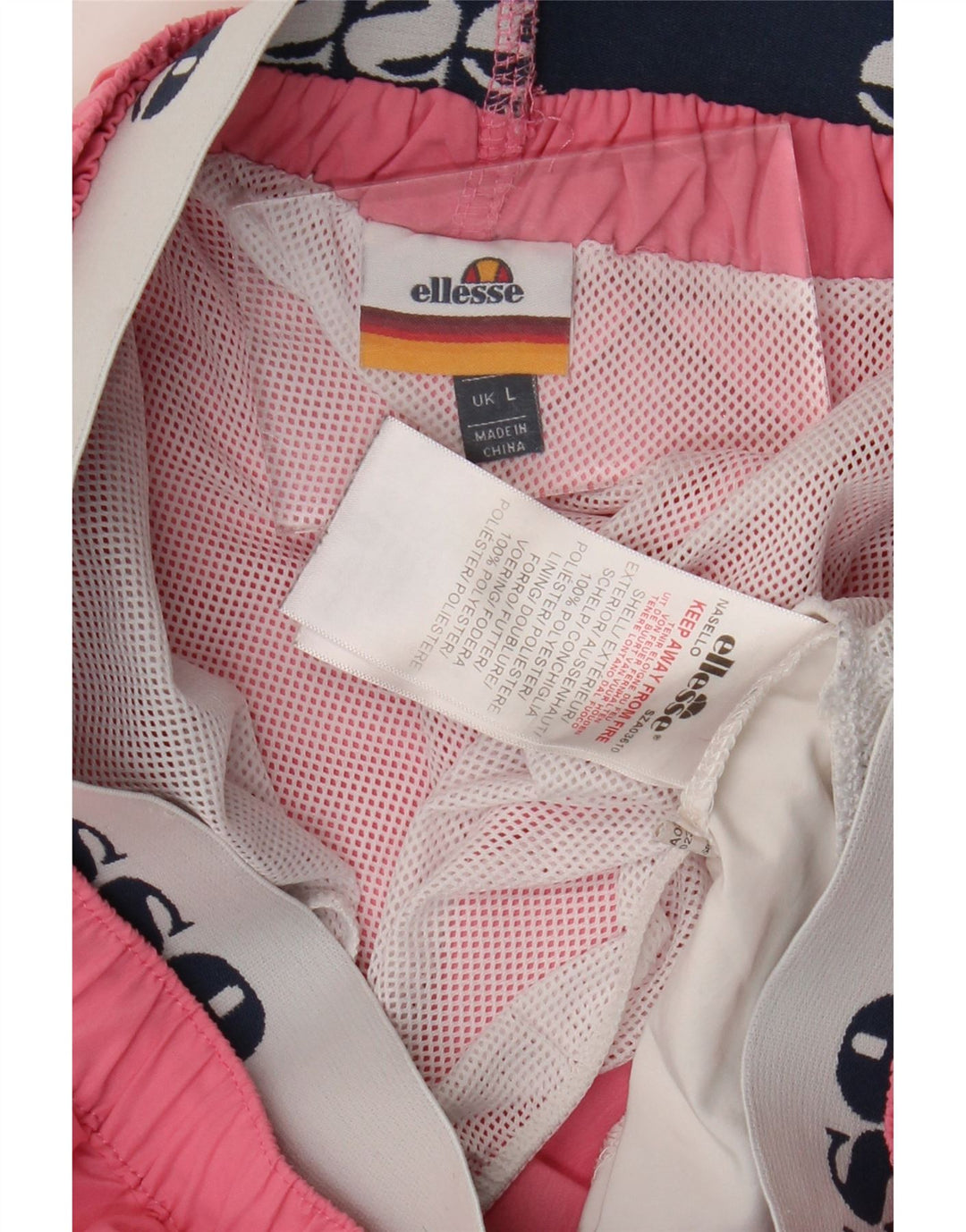 Ellesse Womens grafiske svømmeshorts UK 14 Large Pink Colourblock