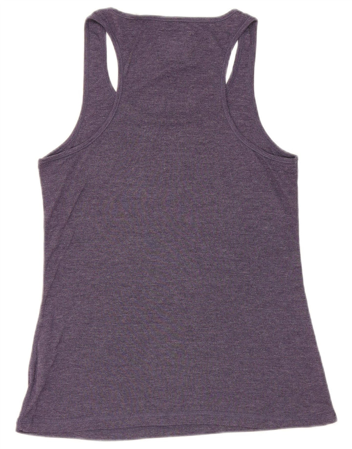 Jack Wills Kvinder Grafisk Vest Top UK 14 Medium Navy Blue Bomuld
