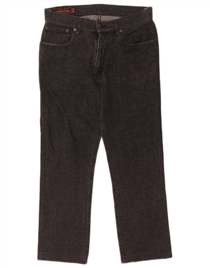 Marlboro Classics Straight Jeans til mænd W33 L27 Sort bomuld