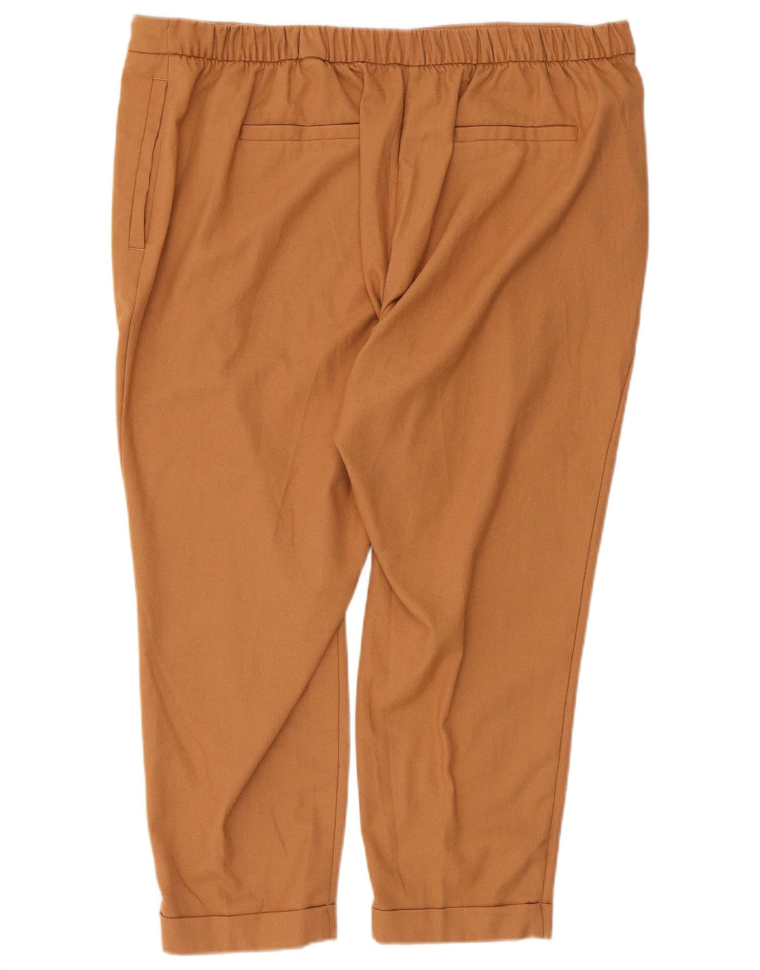 Marks & Spencer Dame Cropped Trousers UK 20 2XL W38 L25 Beige Polyester