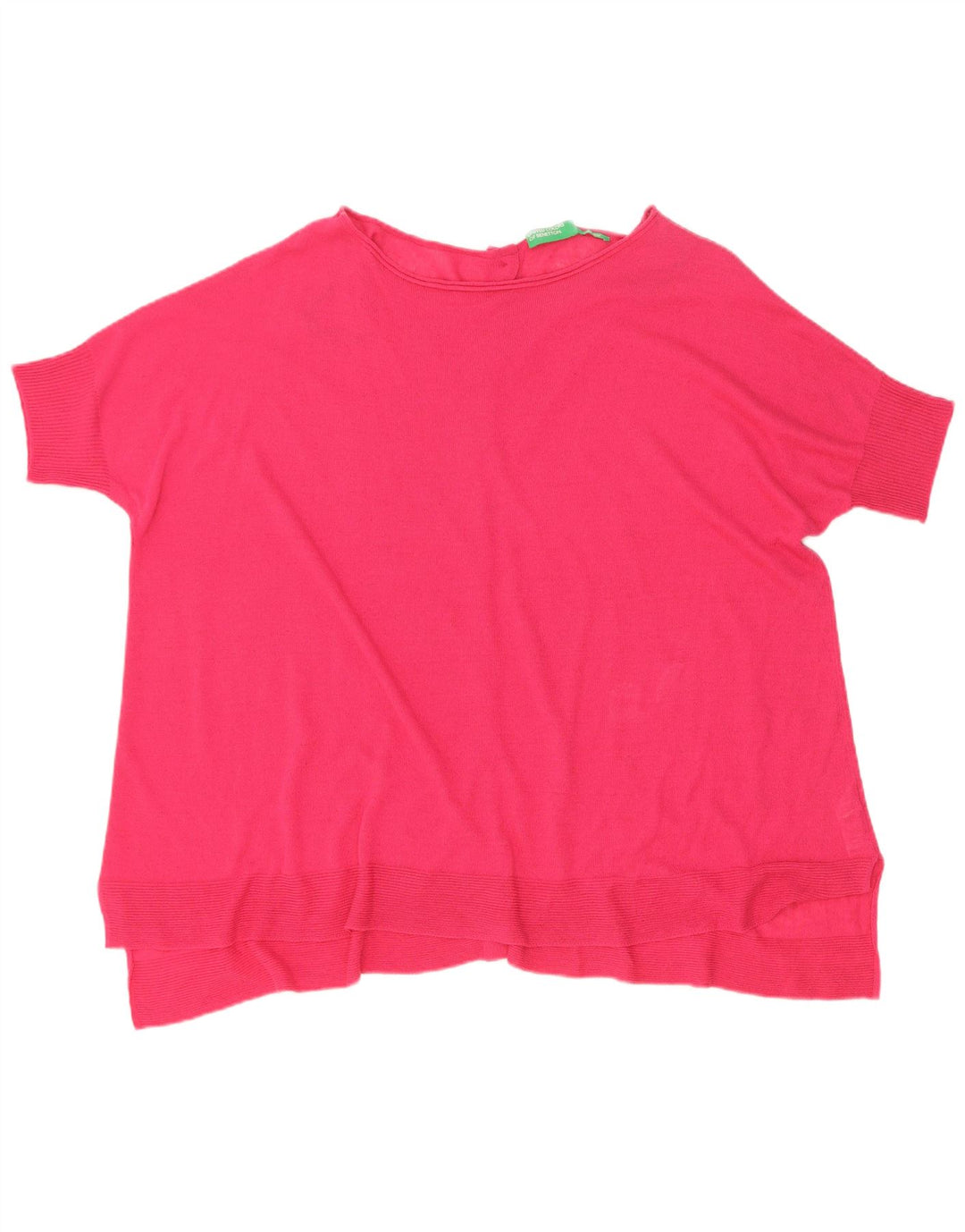 Benetton kortærmet oversized cardigan sweater til kvinder UK 14 Medium Pink