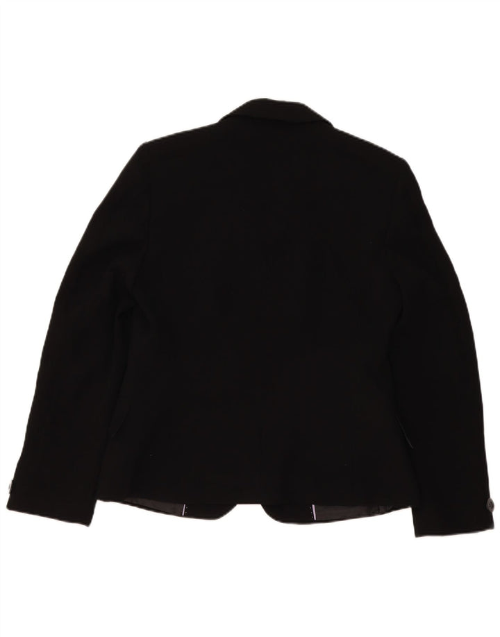 Marks & Spencer Dame Short 1 Button Blazer Jacket UK 14 Medium Black