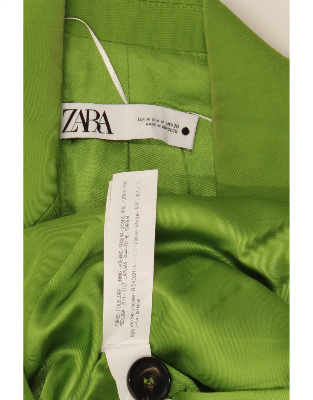 Zara Dame Ærmeløs Dobbeltradet Blazer Jacket UK 14 Medium Green