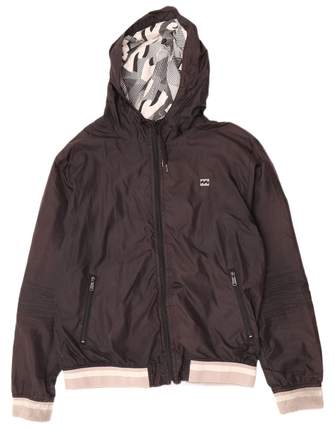 Billabong Herre Hooded Bomber Jacket UK 40 Large Black Polyester