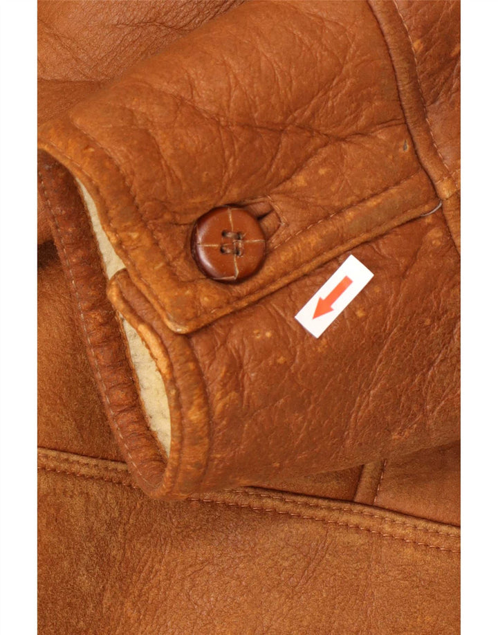 Vintage Herre Shearling Jacket UK 42 XL Brown Shearling
