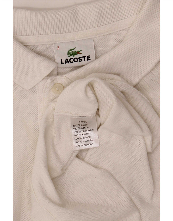 Lacoste Herre Polo Shirt Str. 7 2XL Hvid Bomuld