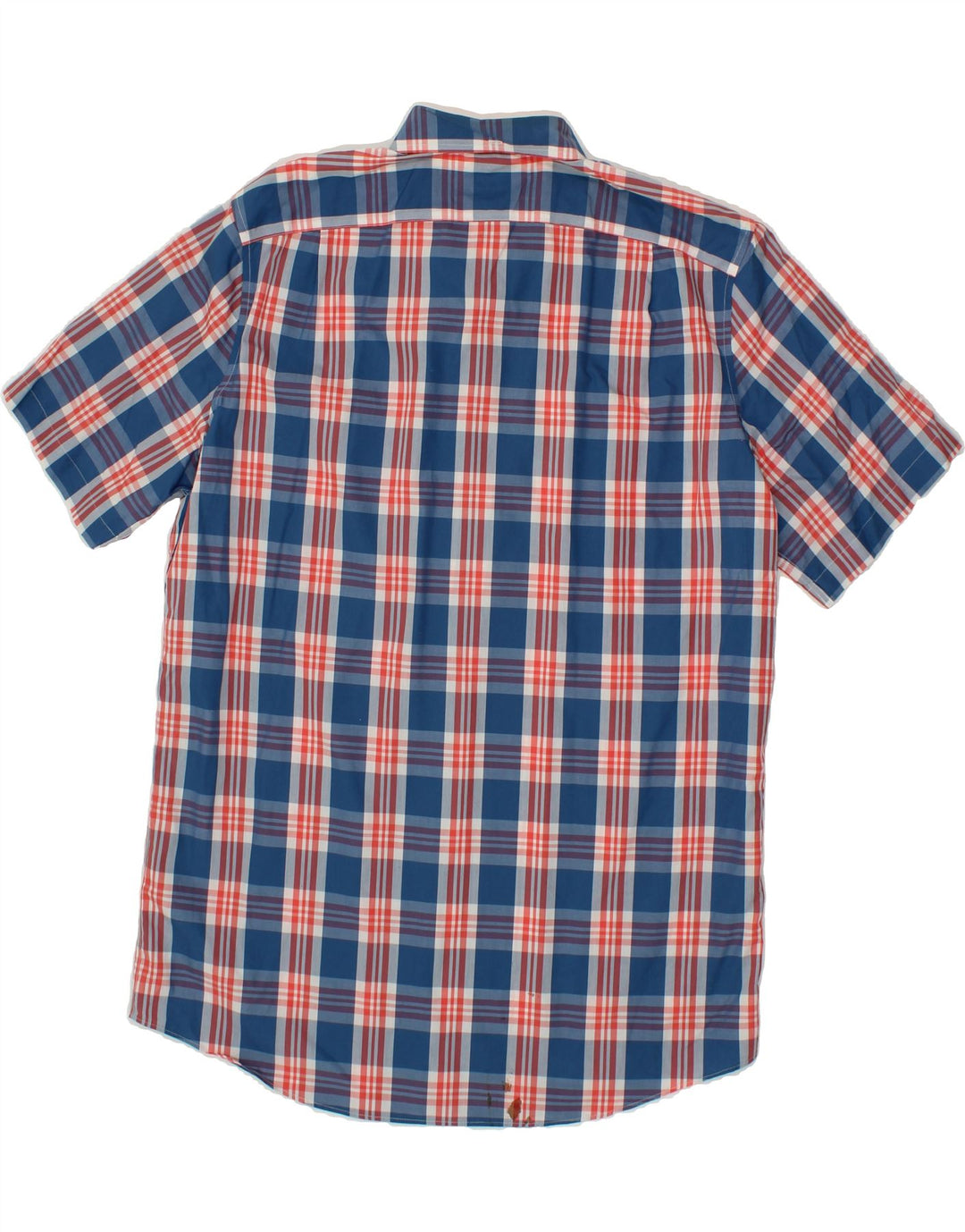 L.L.BEAN Mens Tall Short Sleeve Shirt Large Blue Check Cotton Vintage L.L.Bean and Second-Hand L.L.Bean from Messina Hembry 