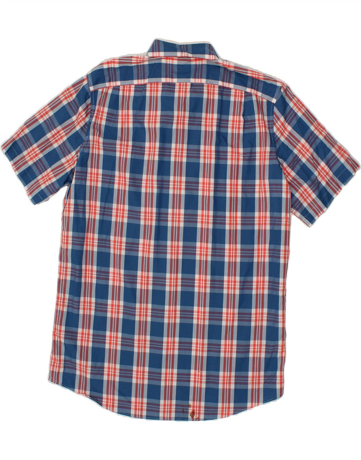 L.L.BEAN Mens Tall Short Sleeve Shirt Large Blue Check Cotton Vintage L.L.Bean and Second-Hand L.L.Bean from Messina Hembry 