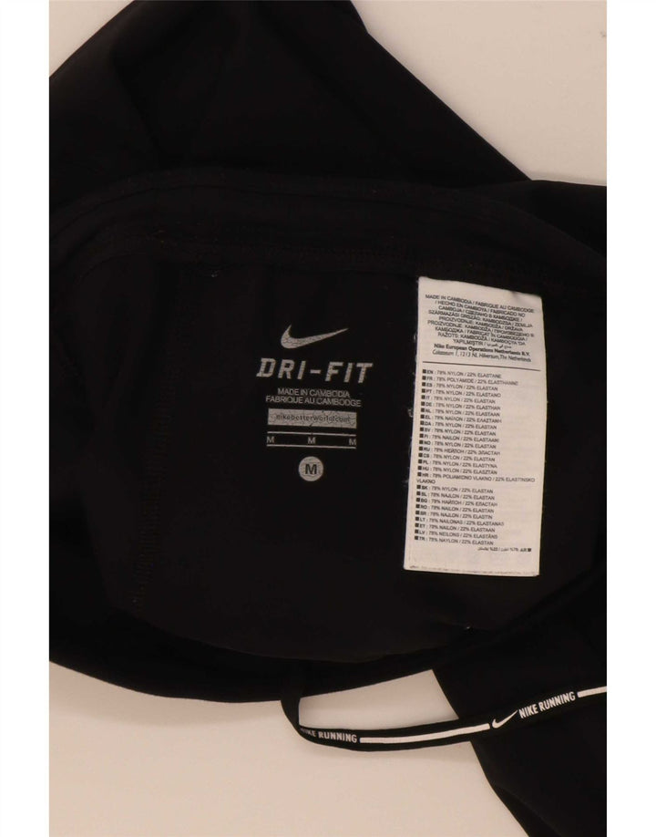 Nike Dame Dri Fit Leggings UK 12 Medium Sort Nylon
