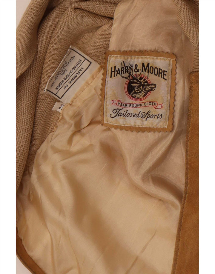 Harry&Moore Herre ruskindsvest IT 52 Stort beige læder
