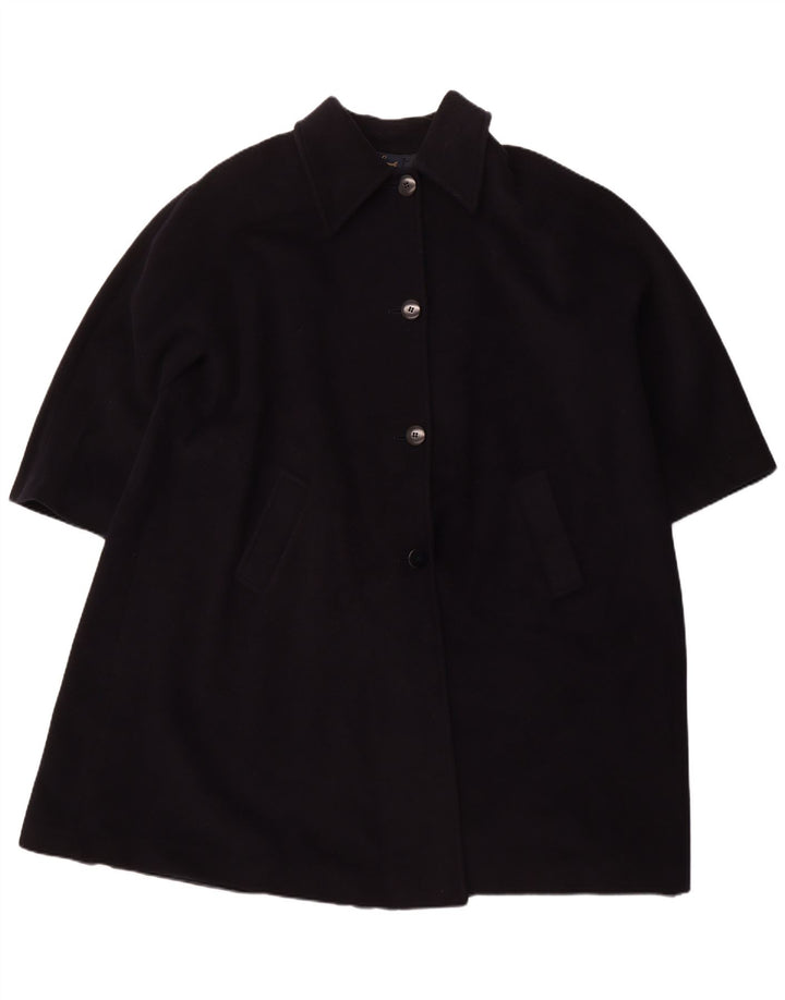 LUISA SPAGNOLI Oversize overfrakke til kvinder UK 16 Large Navy Blue Virgin Wool