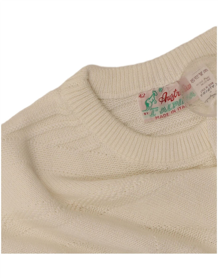 AUSTRALIAN L'ALPINA Dame sweater med rund hals IT 42 Medium White