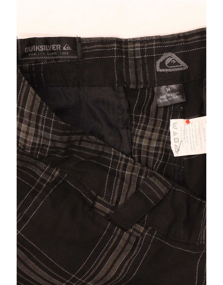 Quiksilver Chino Shorts til mænd W34 Stor sort ternet polyester