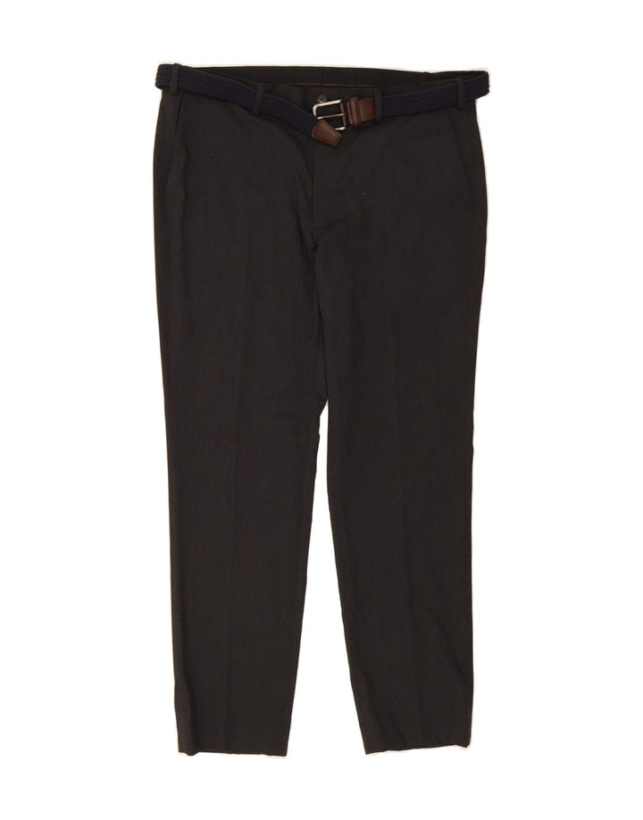 MARKS & SPENCER Mens Tailored Slim Casual Trousers W38 L31 Navy Blue Vintage Marks & Spencer and Second-Hand Marks & Spencer from Messina Hembry 