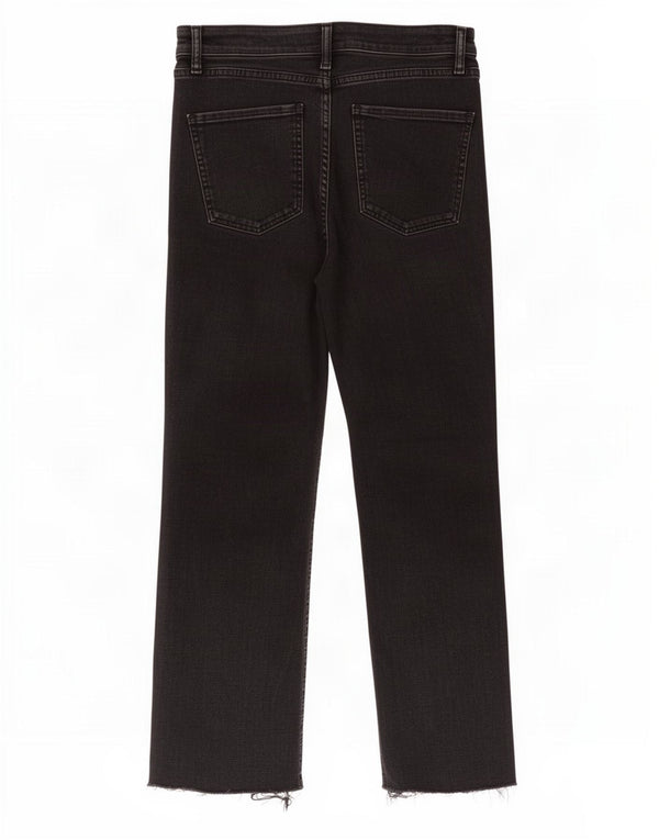 Zara Womens Crop Straight Jeans EU 38 Small W28 L26 Black Bomuld