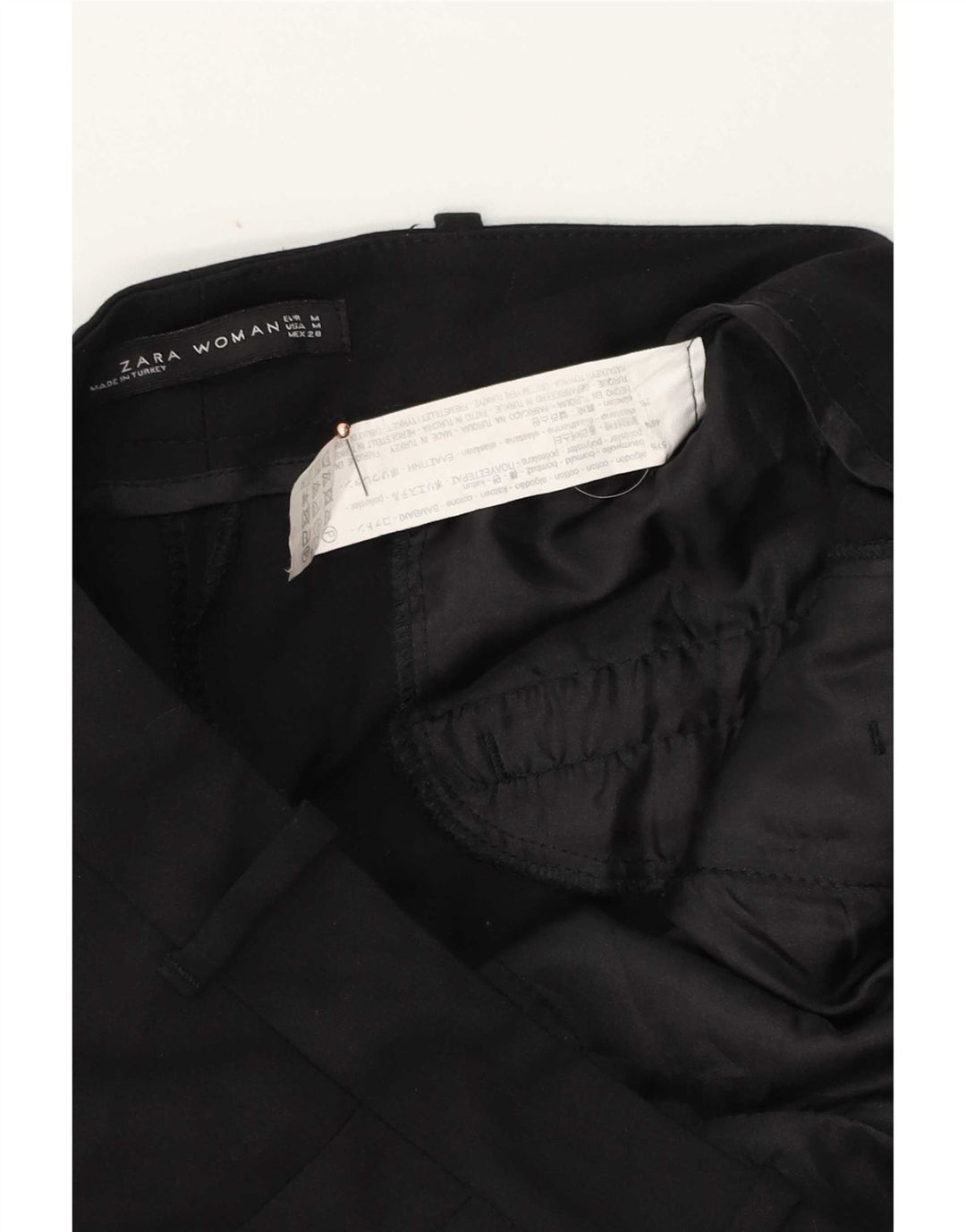 Zara Dame Slim Chino Bukser Medium W28 L27 Sort Bomuld
