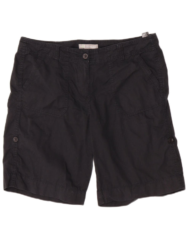Marks & Spencer Chino Shorts til kvinder UK 14 Large W34 Black Bomuld