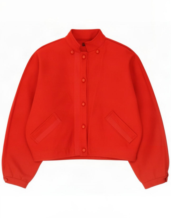 Vintage Womens Bomber Jacket IT 42 Medium Red Cotton