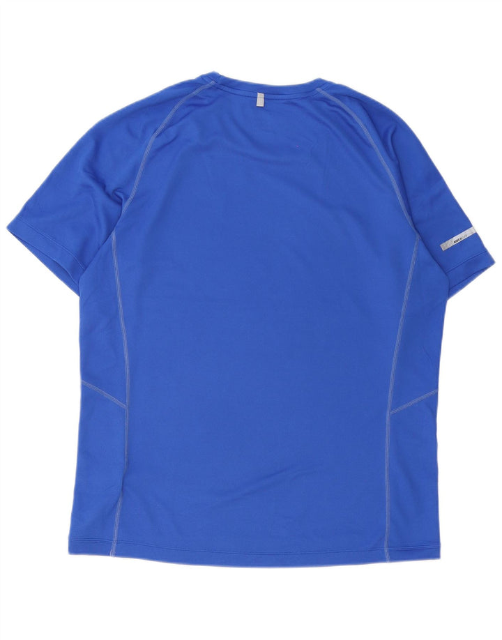 Nike Herre Dri Fit T-Shirt Top Stor Blå Polyester