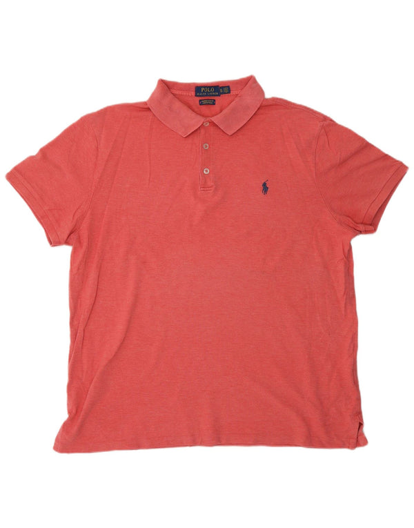 POLO RALPH LAUREN Herre Custom Slim Fit Polo Shirt XL Rød Bomuld
