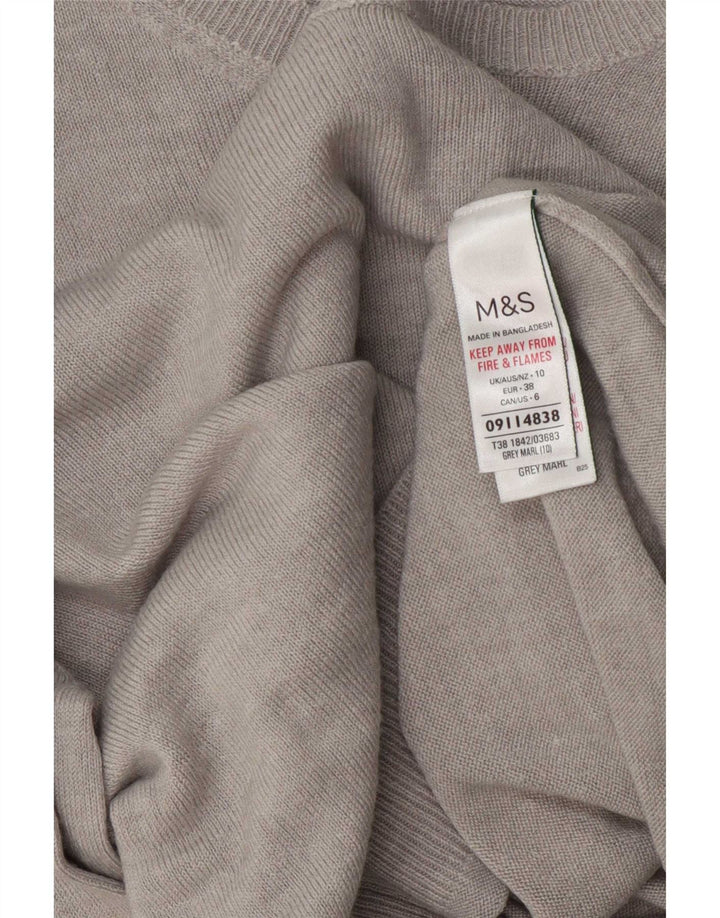 Marks & Spencer Dame Oversized Boat Neck Jumper Sweater UK 10 Small Grey