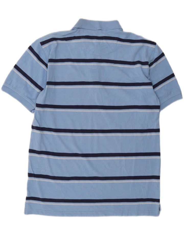 IZOD Mens Polo Shirt Large Blue Striped Cotton Vintage Izod and Second-Hand Izod from Messina Hembry 