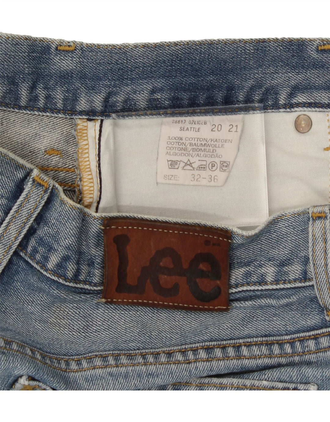 LEE Mens Seattle Straight Jeans W32 L36 Blue Cotton Vintage Lee and Second-Hand Lee from Messina Hembry 